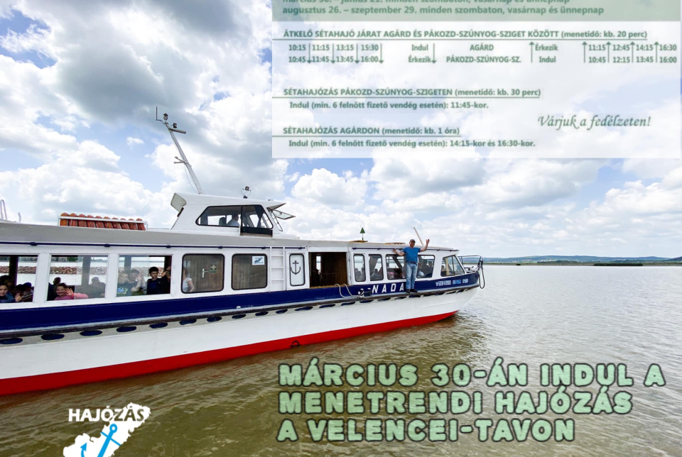 Menetrend szerinti hajózás a Velencei-tavon